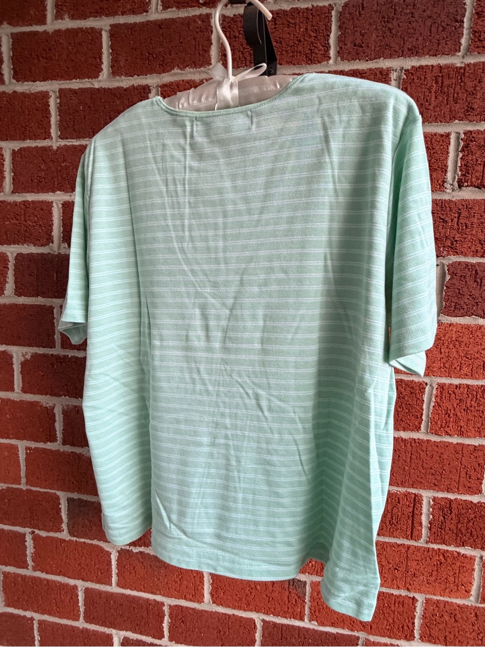 Karen Scott Mint Striped Tee Size XL - Picture 7 of 7
